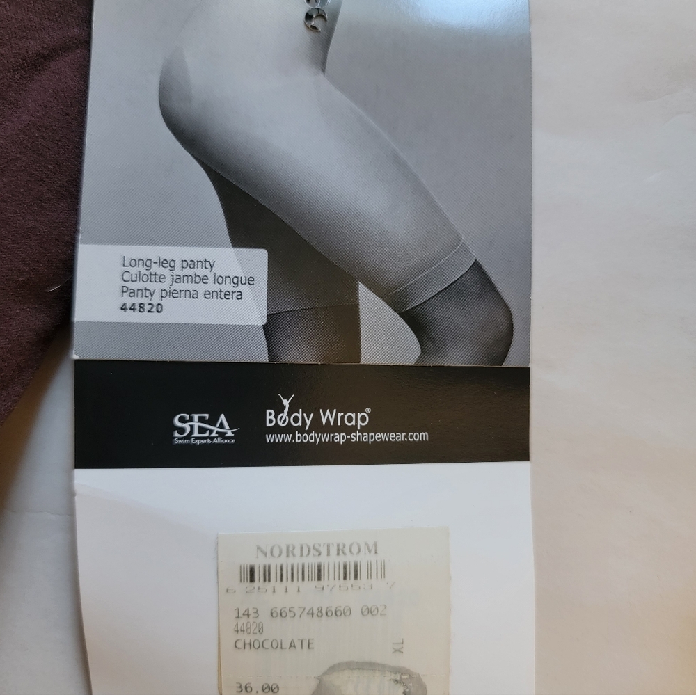 Body Wrap Long-Leg Panty Shapewear in Chocolate Brown, XL - Picture 4 of 6